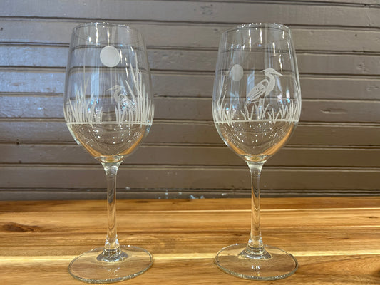 Wine Glasses Etched (Set of 2)